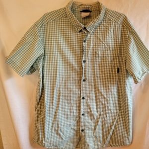Columbia Green&White Shortsleeve Button Up Shirt